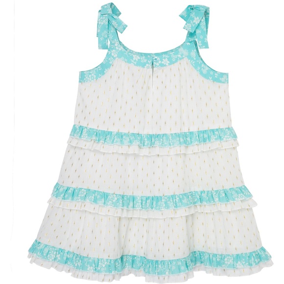 Peek - Tiered Metallic Ditsy Dress - 4/5y - Picture 2 of 11